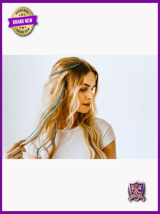 21 Feather Hair Extensions DIY Kit with Micro-Link Beads 9-14 Inch Boho Style
